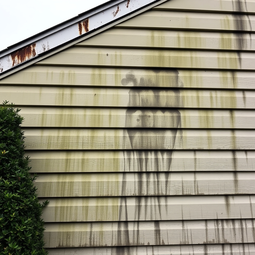 Coral Gables two-story, algae-covered siding